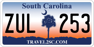 SC license plate ZUL253