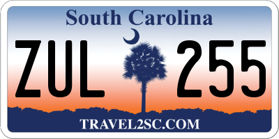 SC license plate ZUL255