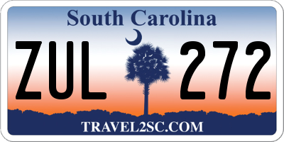 SC license plate ZUL272