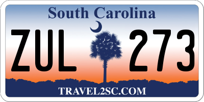 SC license plate ZUL273