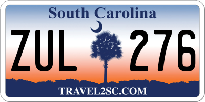SC license plate ZUL276