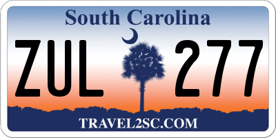 SC license plate ZUL277