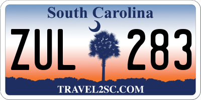SC license plate ZUL283