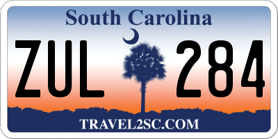 SC license plate ZUL284