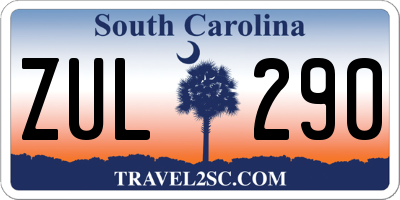 SC license plate ZUL290