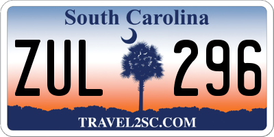 SC license plate ZUL296