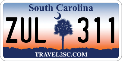 SC license plate ZUL311