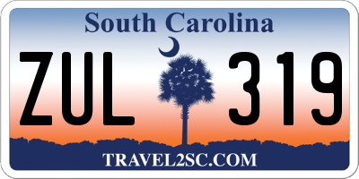 SC license plate ZUL319