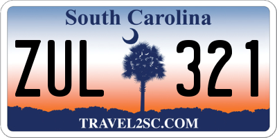 SC license plate ZUL321
