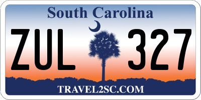SC license plate ZUL327