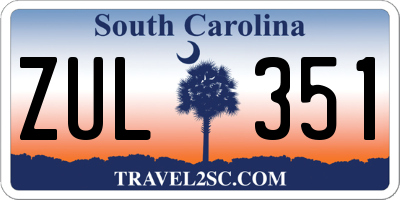SC license plate ZUL351