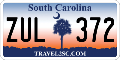 SC license plate ZUL372