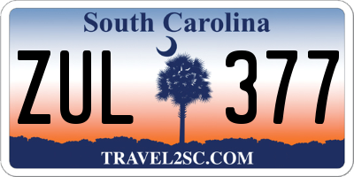SC license plate ZUL377