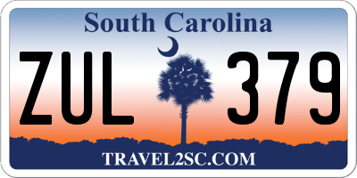 SC license plate ZUL379