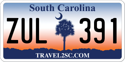 SC license plate ZUL391