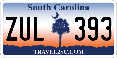 SC license plate ZUL393