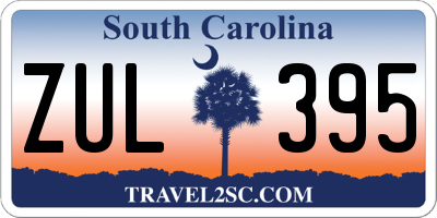 SC license plate ZUL395