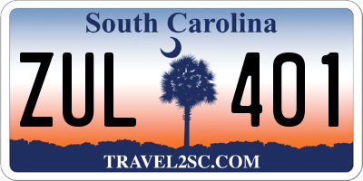 SC license plate ZUL401
