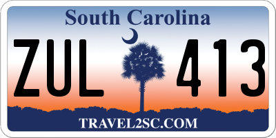 SC license plate ZUL413