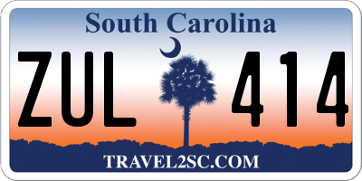 SC license plate ZUL414