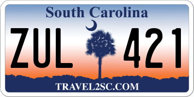 SC license plate ZUL421