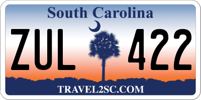 SC license plate ZUL422
