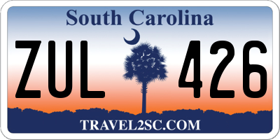 SC license plate ZUL426
