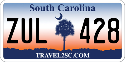 SC license plate ZUL428