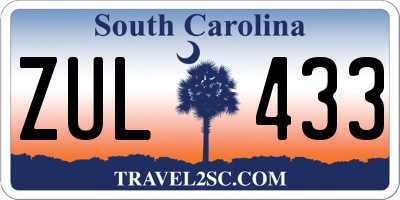 SC license plate ZUL433