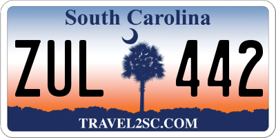 SC license plate ZUL442
