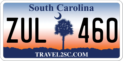 SC license plate ZUL460