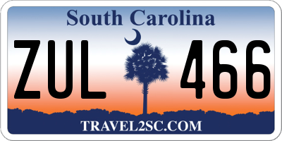 SC license plate ZUL466