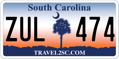 SC license plate ZUL474