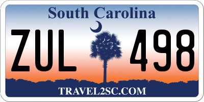 SC license plate ZUL498