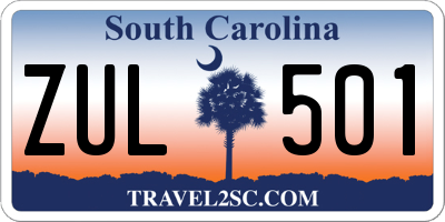 SC license plate ZUL501