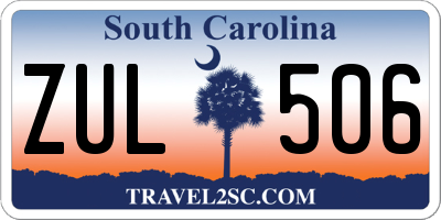 SC license plate ZUL506