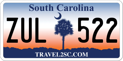 SC license plate ZUL522