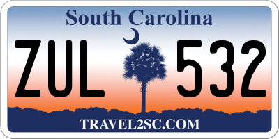 SC license plate ZUL532