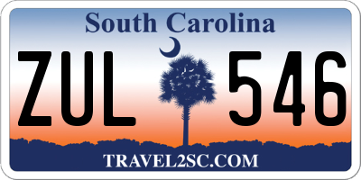 SC license plate ZUL546