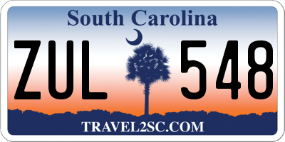 SC license plate ZUL548