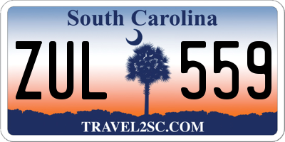 SC license plate ZUL559