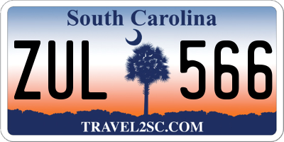 SC license plate ZUL566