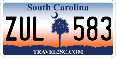 SC license plate ZUL583