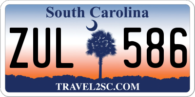 SC license plate ZUL586