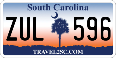 SC license plate ZUL596
