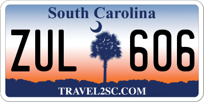 SC license plate ZUL606