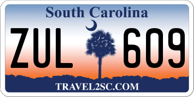 SC license plate ZUL609
