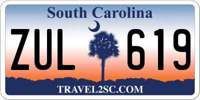 SC license plate ZUL619