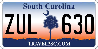 SC license plate ZUL630
