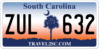 SC license plate ZUL632